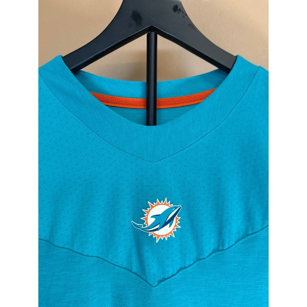 Nike Miami Dolphins On-Field Apparel Aqua Long Sleeve Shirt Mens Large NFL Teal